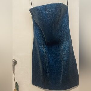 H&M Vibrant Blue strapless shimmery Dress
